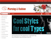 Tablet Screenshot of piercing-and-fashion.de